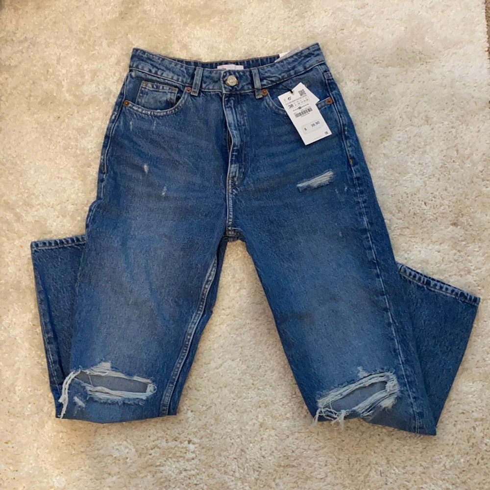 Zara NWT Classic Mom Fit Jeans